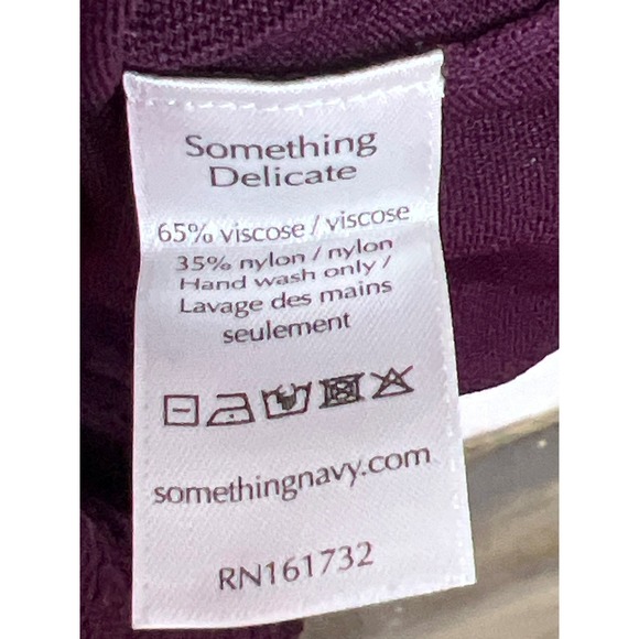 Something Navy Plum Purple Pointelle Knit Mock Neck Maxi Dress Womens S - Picture 9 of 13